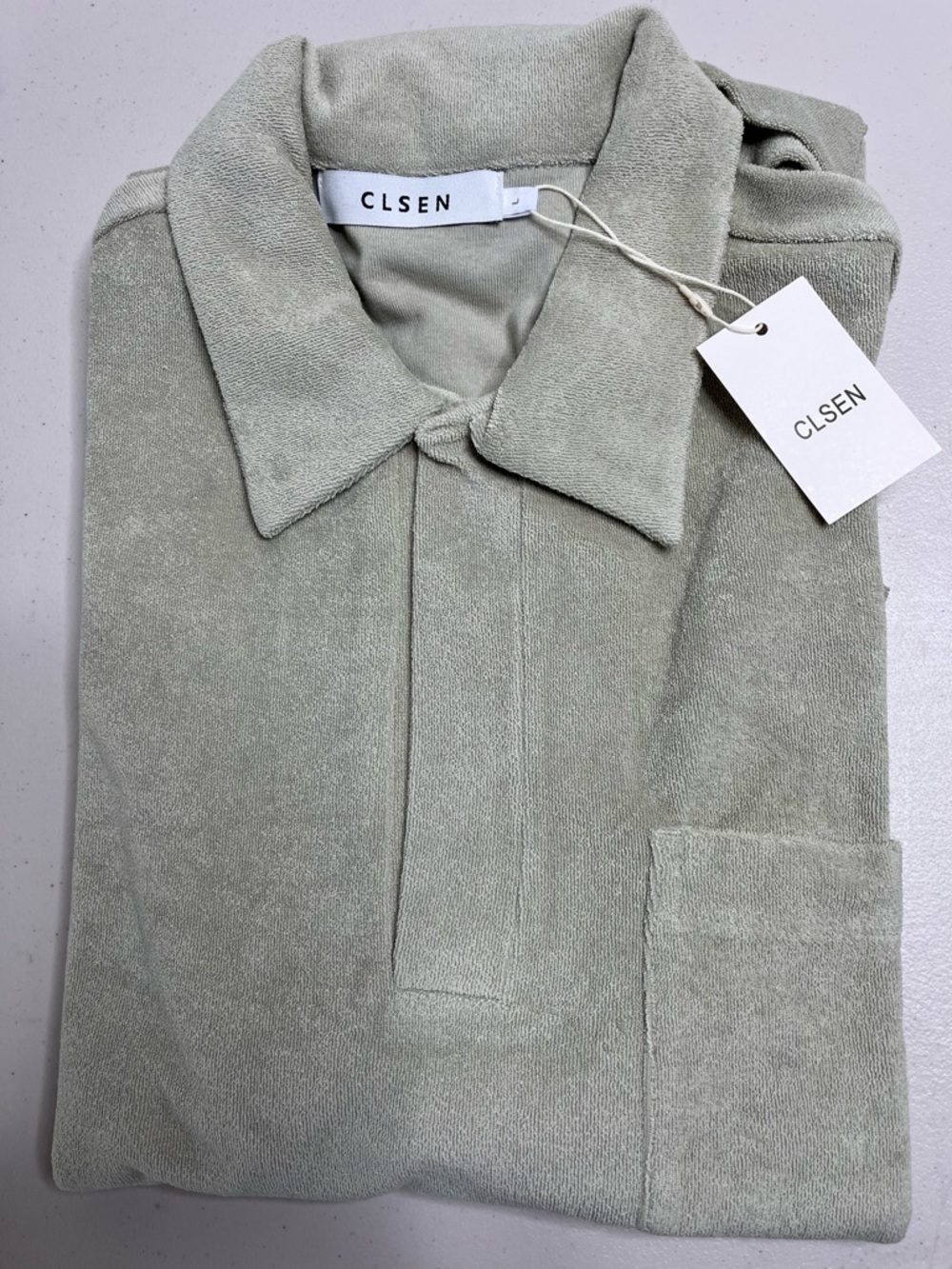 Relaxed Terry Polo in Light Sage, unisex, Size Large, NWT - Picture 3 of 11